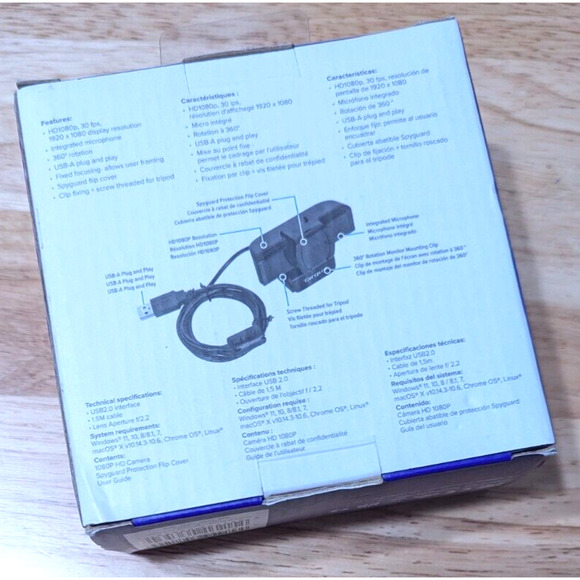 Targus Webcam Pro 1080P HD Camera 360 Rotation, Integrated Mic - Windows | MacOs - Picture 7 of 9